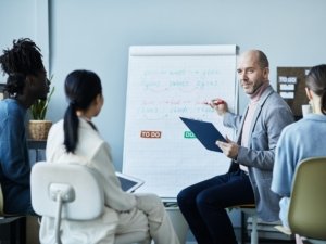 Business People in English Class