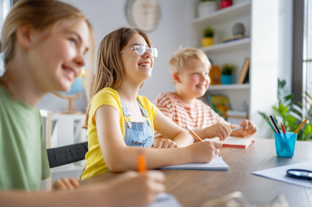 Happy kids at school