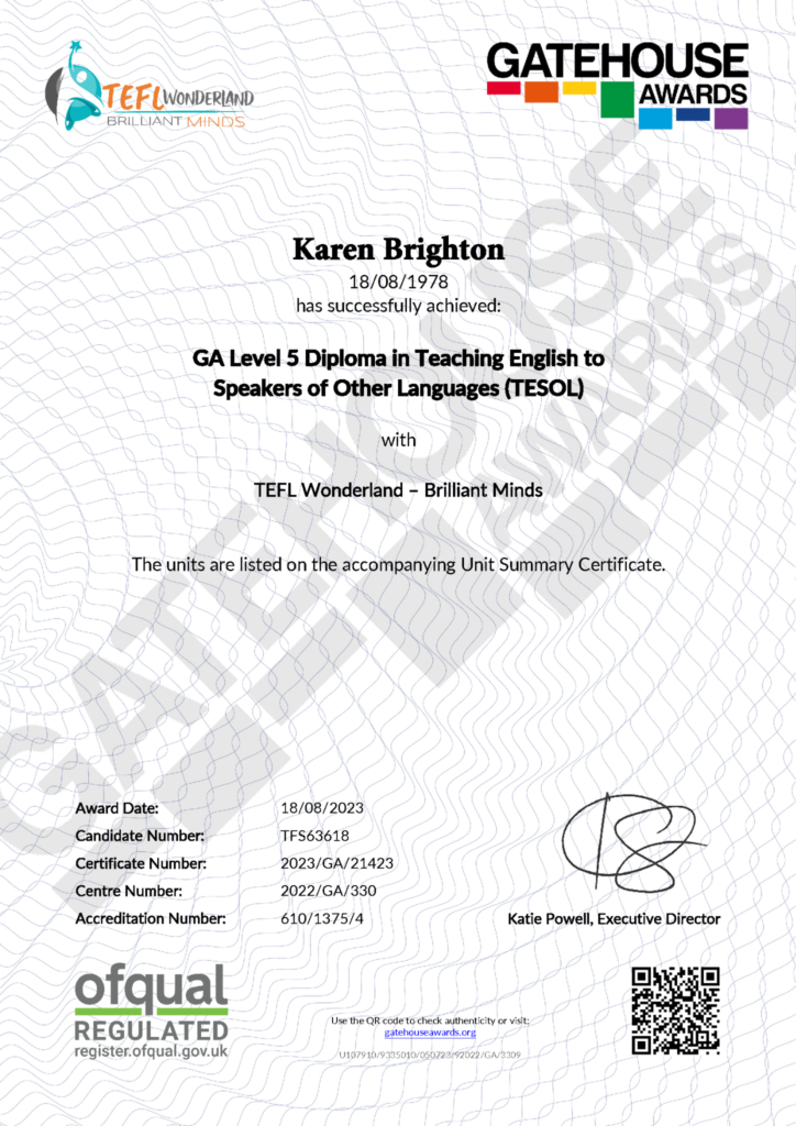 GA Level 5 TESOL Certificate Ofqual-Regulated