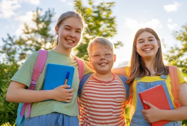teens going to school